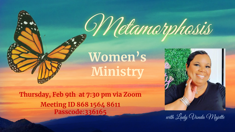 Metamorphosis Women's Bible Study - Monthly on Zoom
